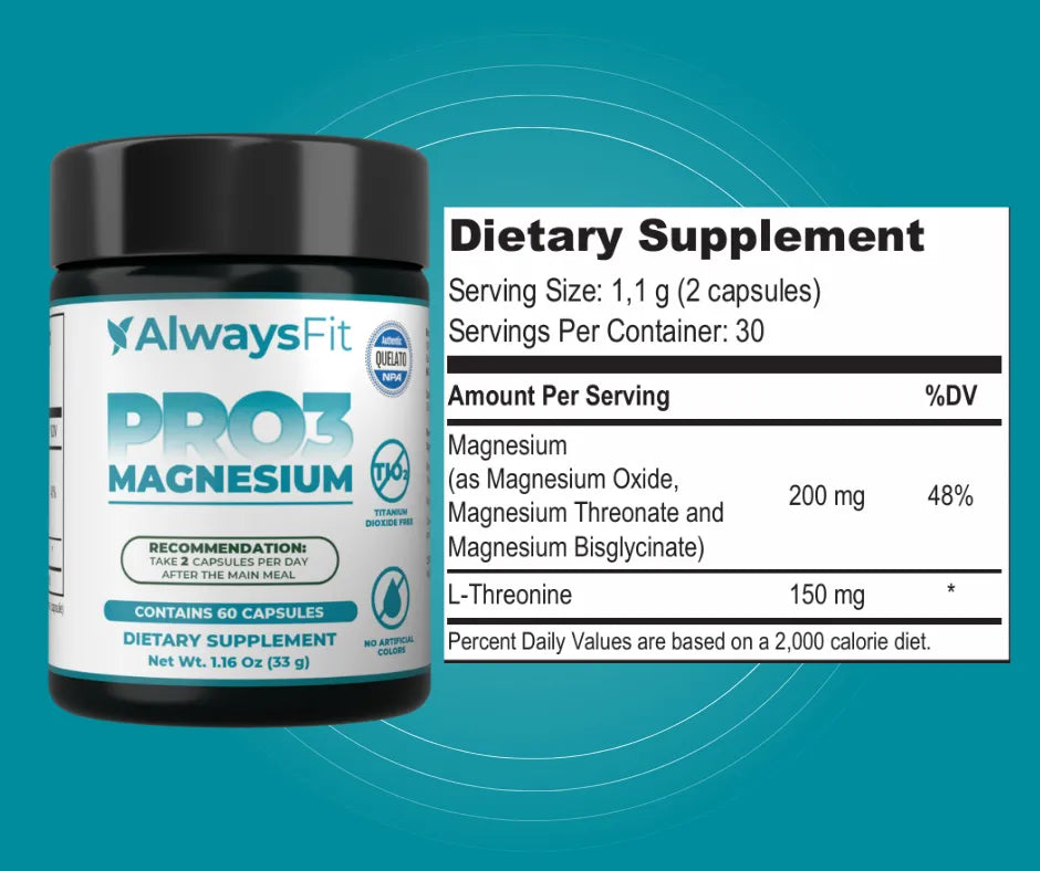 Pro3 Magnesium - L-Threonine, Chelate and Dimalate - 60 Capsules